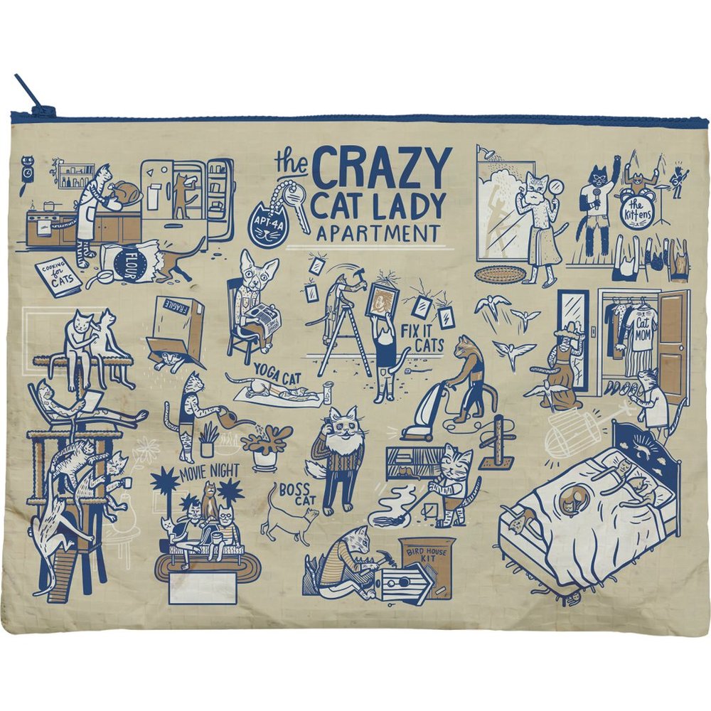 NWT Crazy Cat Lady Zipper Folder - Picture 2 of 3